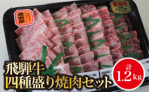 
A5飛騨牛　四種盛り焼肉セット計1.2㎏
