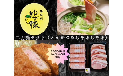 112012　【高知のブランド豚/ゆず豚】二刀流セット（とんかつ＆しゃぶしゃぶ）約1.1㎏