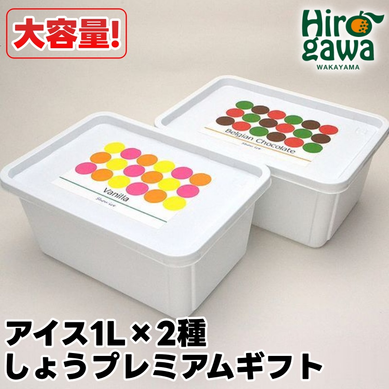 ▼しょうプレミアムギフト アイスクリーム 温州みかん＆ベルギーチョコ / 業務用 大容量 ギフト お中元 母の日 父の日 敬老の日 アイス アイスクリーム ジェラート シャーベット ソルベ セット 熨斗 クール 冷凍便 和歌山 お土産【sho116-p-mc】