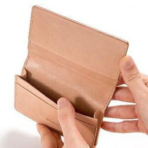 【全7色】栃木レザーの名刺入れ 約50枚収納 ポケット4つ Card holder 02/チョコ/minca　416【雑貨 ファッション 人気 おすすめ 】
