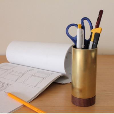 ふるさと納税 宇治市 ペン立て(ブラックウォールナット)