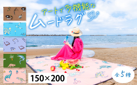 ムードラグ 「めがねとふくい」  [C-152001_03] レジャーシート ラグ ラグマット クッション アルミ 厚手 おしゃれ コンパクト 子供 大人 大きい カーテン キャンプ アウトドア バーベキュー フェス