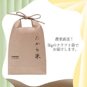 【令和7年産】奥会津のきれいな水で大切に育てた「たから米」【3kg】【1679649】