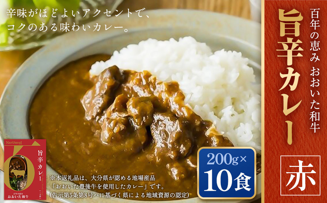 百年の恵み おおいた和牛旨辛カレー(赤) 10個セット