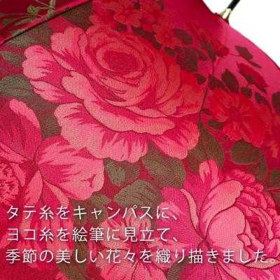 ふるさと納税 都留市 婦人長傘　絵おり(大バラ・レッド)槙田商店の傘職人が作る大人にぴったりの上品な日本製の晴雨兼用婦人傘 |  | 02