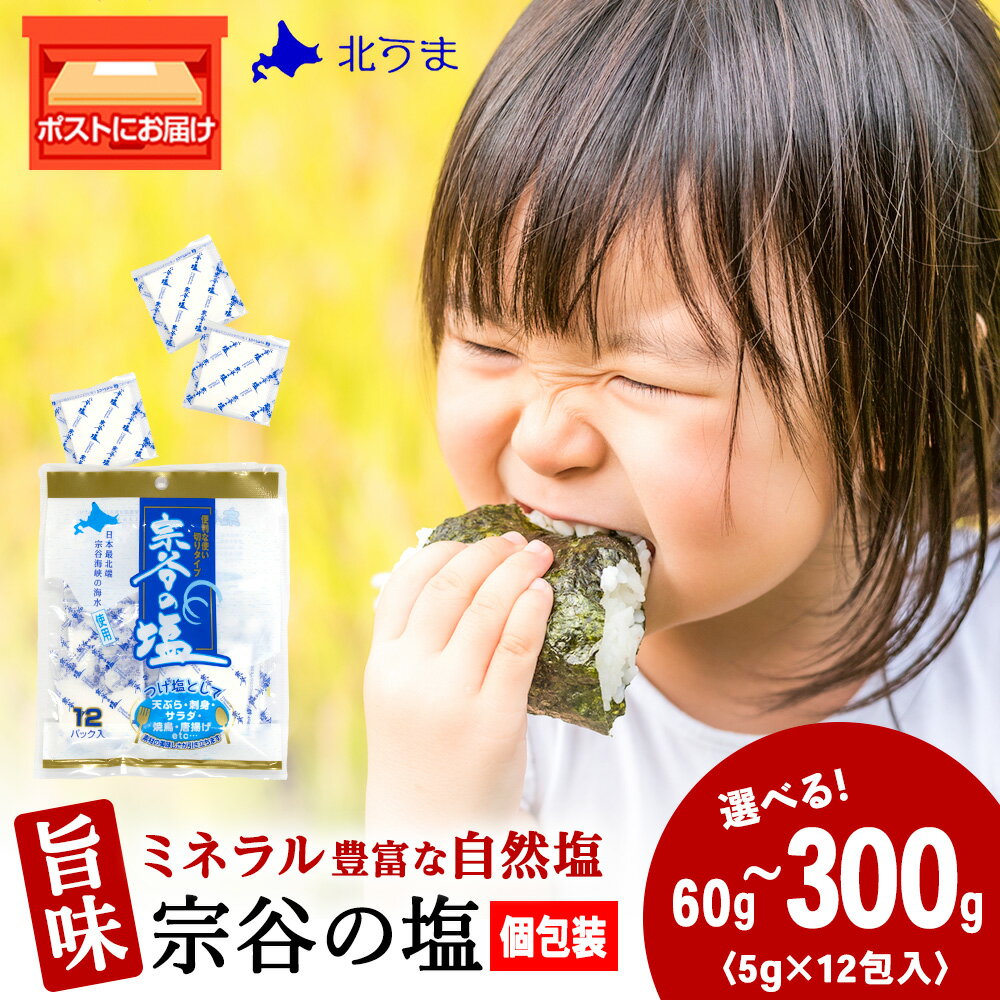 【ふるさと納税】【レビューキャンペーン実施中】宗谷の塩 選べる60g〜300g 1袋5g×12パック入り宗谷の塩 しお 塩 ミネラル にがり 自然塩 ナチュラル 調味料 小分け 個包装 北海道ふるさと納税 稚内 【配送不可地域：離島・沖縄県】