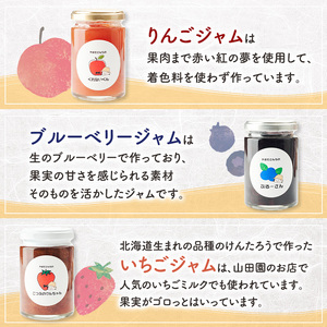 北海道 仁木町産 りんごジュース 720ml×1本 ジャム 3種 （りんご・ブルーベリー・いちご） [ ジュース りんご リンゴ いちごジャム 林檎ジャム ブルーベリー 苺 ]