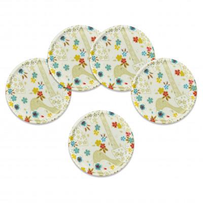 ふるさと納税 和歌山市 友禅和紙 コースター 桜扇 金流水 5枚セット 食洗機対応のおしゃれな和風コースター