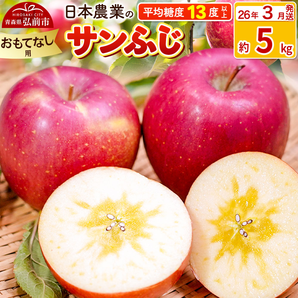 【26年3月発送】りんご 平均糖度13度以上！ サンふじ 約5kg おもてなし用 青森 果物 フルーツ 林檎 リンゴ くだもの