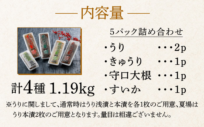 【明治神宮ご奉献品】奈良漬 「琥珀漬」4種 ( うり / きゅうり / 大根 / すいか ) 1.19kg 詰め合わせ《築上町》【有限会社奈良漬さろん安部】奈良漬 奈良漬け ギフト 贈り物 贈答 [A