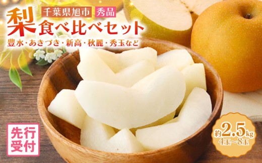 【2026年先行予約】 梨 食べ比べセット 約 2.5kg 秀品 千葉県産 ミックス 2種以上 豊水 あきづき 新高 秋麗 秀玉 等 品種おまかせ 詰め合わせ 食べ比べ 和梨 なし 果物 くだもの フルーツ 2026 国産 千葉 千葉産 厳選 贈答 贈り物 ふるさと納税 送料無料 千葉県 旭市 齋藤園 ste006