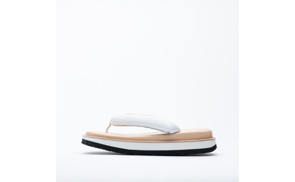 レザー雪駄サンダル　サン駄（江戸前ｓａｎｄａｌ）(カラー：white×natural、サイズ：1(24cm～25.5cm)) white×natural 1(24cm～25.5cm)