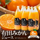 【ふるさと納税】【楽天限定】 高評価 有田みかん ジュース 1000ml × 6本 果汁 100％ ストレート みかんジュース 有田 みかん 温州みかん 贅沢 甘い さっぱり 搾りたて 国産 飲料 飲み物 ドリンク 食品 お取り寄せ 和歌山県 湯浅町 送料無料