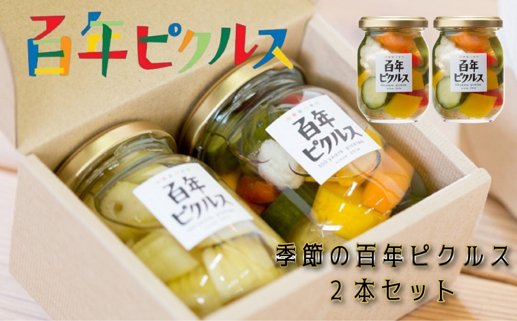 
                  百年ピクルス２本入りギフトセット
                