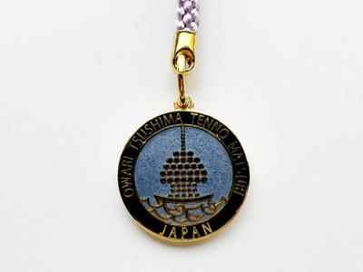 【尾張津島天王祭】七宝焼チャーム付ストラップ【藤】