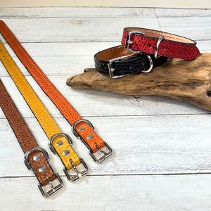 選べるサイズの 本革 犬 ・ 猫用 首輪 ( 15mm幅 ) 小型 / 中型 / 大型 【ドラーロ】 サイズ：SS
カラー：黒