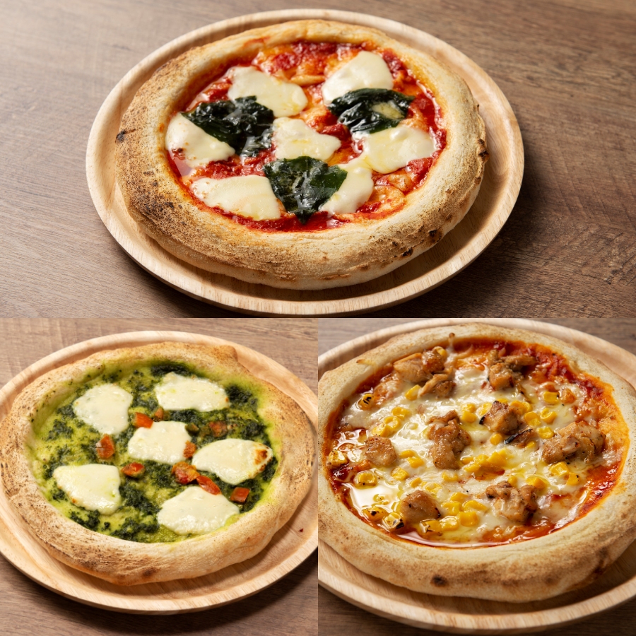 南の大地 THE PIZZA 3枚 Aセット（マルゲリータ、バジル、豊後どりの炭火焼）