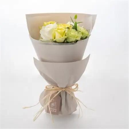 ホシファーム　フリルブーケ　ホワイトイエローグリーン　8本_花・観葉植物  花 _【配送不可地域：離島】【1465228】