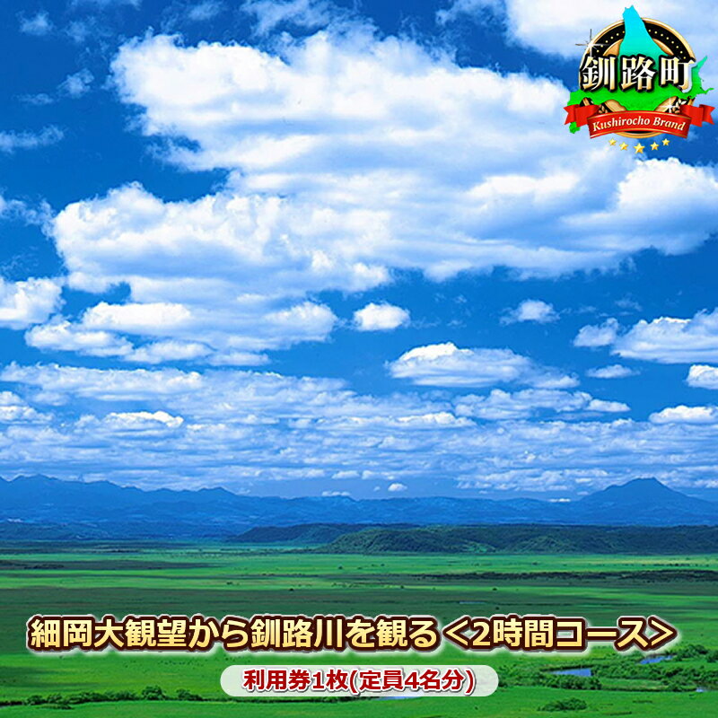 【ふるさと納税】観光タクシー　細岡大観望から釧路川を観る＜2時間コース＞利用券1枚(定員4名分)【 利用券 チケット 北海道 釧路町 】 ワンストップ特例制度 オンライン 釧路町 釧路超 特産品 br10