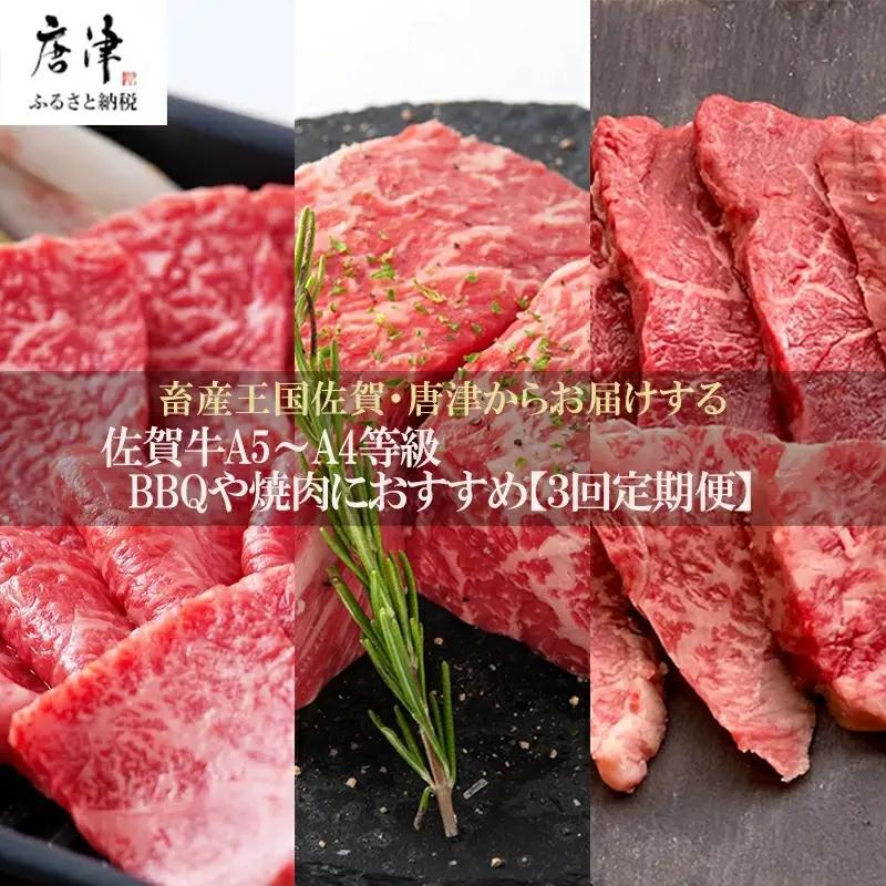 「定期便全3回」 佐賀牛 BBQや焼肉好きな方におすすめ 寄附翌月から発送 6種盛360g モモブロック800g ヒレ300g (合計1.46kg) A5～A4等級 ギフト 贈り物 アウトドア