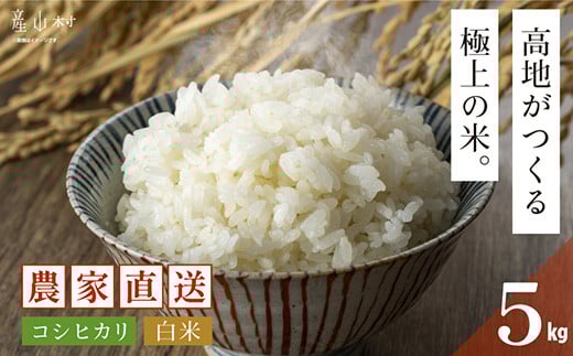 ＜令和7年産新米＞うぶやま高原米（コシヒカリ５kg×１袋）《2025年9月末頃よリ順次出荷予定》