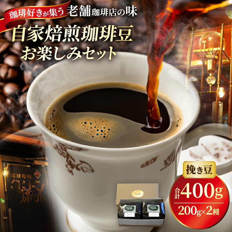 【ふるさと納税】『自家焙煎珈琲豆』お楽しみ セット 2種類 合計400g 挽き豆 コーヒー豆 キリマンジャロ　スノートップ インドネシア カロシ・トラジャ・ママサ 各200g 飲み比べ 飲料 ギフト おすそ分け お取り寄せ 大分県 別府市 送料無料
