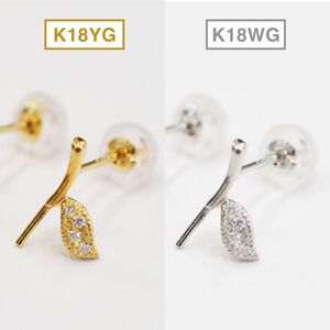 S085-486_あこや真珠 天草 ピアス りんご ダイヤモンド 0.02ct K18  7.5mm - 8mm ホワイトピンク 真珠 