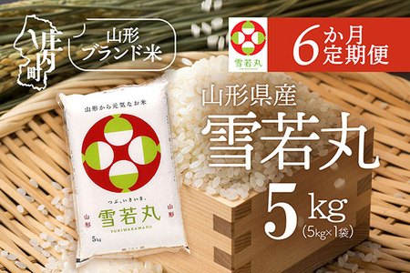 【6か月定期便】特A 山形米 雪若丸 5kg 毎月 5kg×1袋 令和7年産 / 令和8年産 ブランド米 米 山形 庄内平野 定期【8月中旬発送/入金期限：2026年7月25日】
