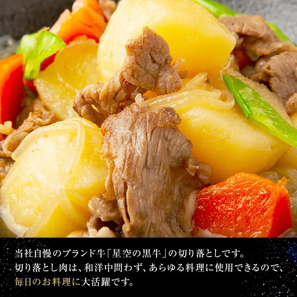 牛肉切り落とし 北海道産 星空の黒牛 約1kg（500g×2）|  牛肉切り落とし