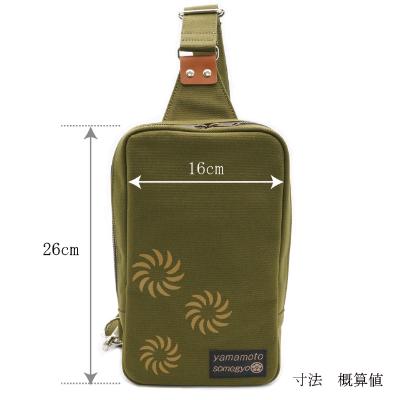 ふるさと納税 高岡市 創業110年の染物工房が作る伝統本染帆布のボディーバッグ　カラー:カーキー |  | 03