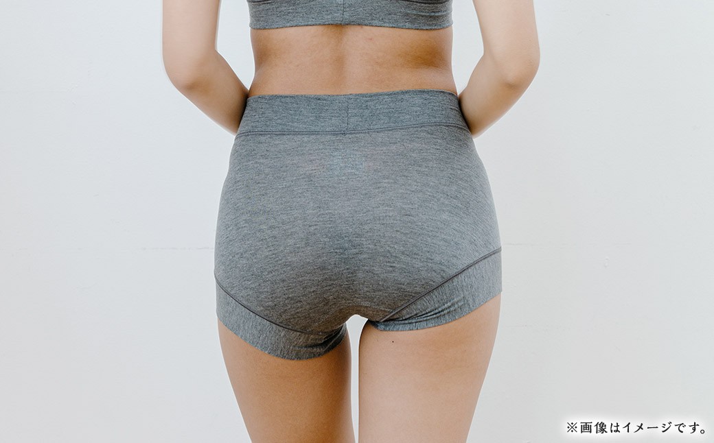 テンセル（TM）繊維 超立体ショーツ スタンダード丈（同色2枚セット）【杢（もく）チャコール】