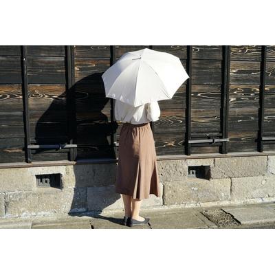 ふるさと納税 古河市 雪華模様の刺繍入り日傘(晴雨兼用・サイズ50cm・UV加工・麻50%綿50%)ベージュ _BL20 |  | 01