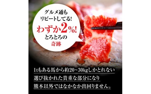 【熊本肥育】熊本馬刺しの真骨頂「大トロ」と定番セットの詰め合わせ 馬刺し 霜降り 赤身 たてがみ 馬肉 セット 食べ比べ 700g 醤油 熊本