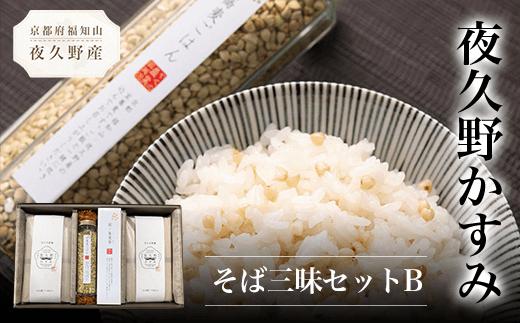 夜久野かすみ そば三昧セットB (乾麺80g×8・濃縮つゆ25ml×8・そば茶ティーバッグ7g×7・そばの実130g)【fc-ZB014】【有限会社やくの農業振興団】
