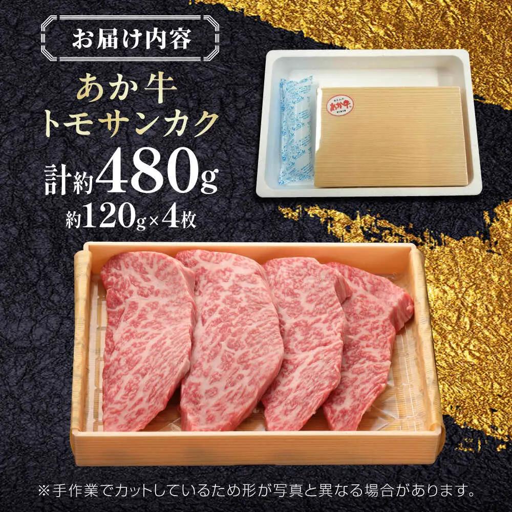【GI認証】くまもとあか牛トモサンカク 約120g×4枚 和牛 熊本県 トモサンカク 赤牛[AYCQ013]