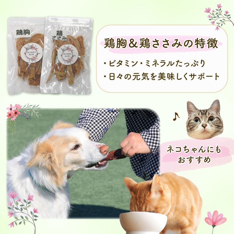 【選べる容量！】 わんちゃん 用 鶏胸 ＆ 鶏ささみ ジャーキー セット 2袋 4袋 80g 160g 無添加 国産 手作り 愛犬用 ペット おやつ 犬用 愛犬 ワンちゃん 犬 鶏肉 ネコ 猫 ねこ 動物 ペットフード 静岡 藤枝