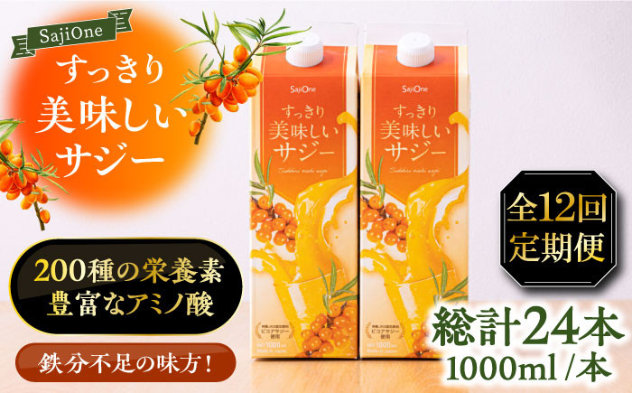 
                  【全12回定期便】美味しいサジーが毎月届く！すっきり美味しいサジー 1000ml×2本《豊前市》【ハウスボトラーズ】[VAX045] サジージュース 飲料 ドリンク サジー 健康 美容 ビタミンC 鉄分 ジュース スーパーフルーツ さじー 紙パック 飲みやすい
                