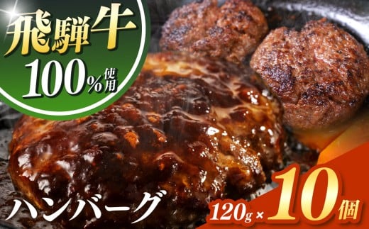 飛騨牛 100% ハンバーグ 120g 10個 | 冷凍 牛肉 和牛 国産 国産牛 岐阜 北方町 ハンバーグ 肉 お肉 肉汁 うまみ うま味 旨味