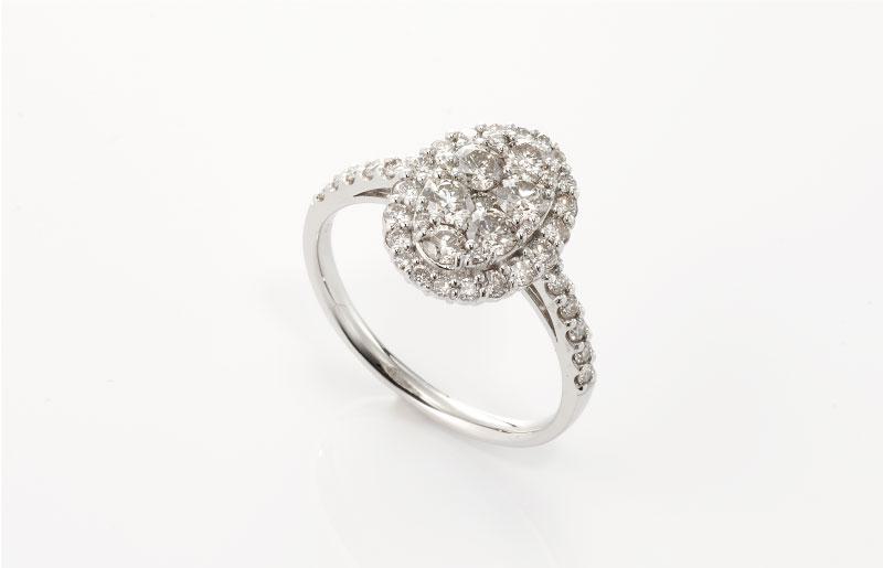 ARC-EN-CIEL プラチナ ダイヤリング（計 1.0ct）【鑑別書付き ジュエリー プレゼント ギフト ファッション アクセサリー 贈り物 贈答 お祝い 記念日】 J003-1