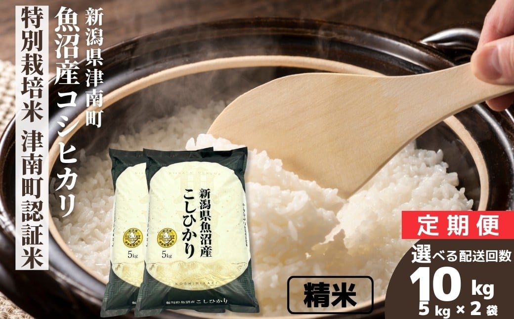 
            【選べる配送回数 】【令和7年産】米 10kg (5kg×2袋） 魚沼産 コシヒカリ 特別栽培米 津南町認証米 （単月/3ヶ月/6ヶ月/12ヶ月）定期便 | こしひかり お米 おこめ こめ コメ ご飯 ごはん 白米 精米 ブランド米 おすすめ 人気 ギフト プレゼント 新潟県 津南町
          