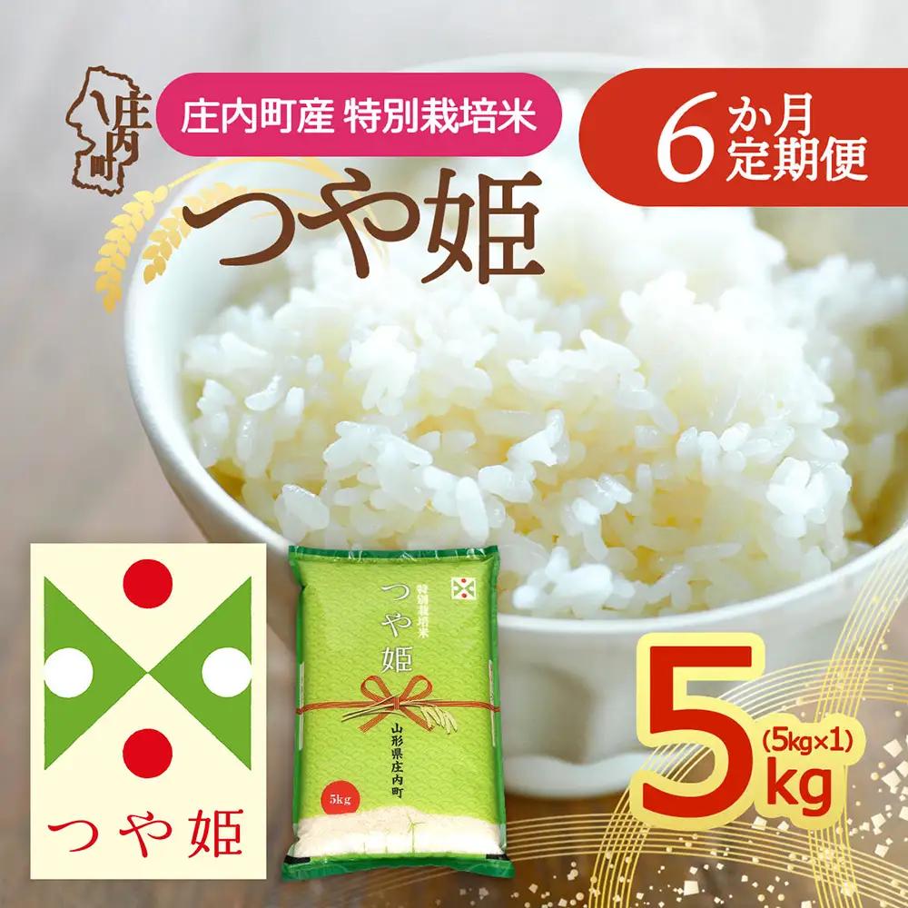 【定期便】＜令和8年産＞つや姫 5kg×1袋×6ヶ月 毎月 5kg 特別栽培米 山形県庄内町産 余目産 庄内米 ブランド米 米 コシヒカリの原点、亀の尾発祥の地 お米の定期便 ごはん 粘り 甘み 香り 粒が大きい【10月下旬発送】