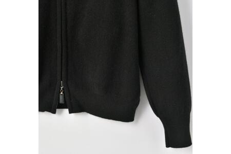ベビーカシミヤ　フルジップ　メンズ　Mサイズ　【ブラック】 【178004-3】 ｶｼﾐﾔ 天然素材 ｾｰﾀｰ 服 国産 国内製造 ﾍﾞﾋﾞｰｶｼﾐﾔ