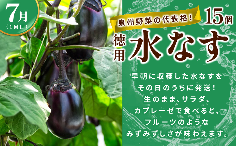 【定期便】泉州TONOファームが贈る定期便 野菜とフルーツの旬の味リレー【7月～10月発送 水ナス トウモロコシ 枝豆 いちじく 茄子 とうもろこし 豆 イチジク なす 新鮮 泉州 やさい フルーツ】