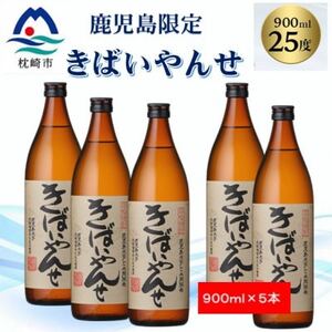 【本格焼酎】きばいやんせ【鹿児島限定】 900ml×5本 B3-76【1573823】