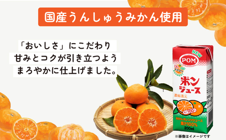 ジュース 果汁100％ POM ジュース 200ml×24パック(12本×2セット) 紙パック 計4800ml