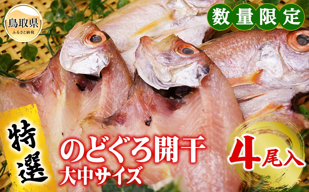 
                  【特撰】のどぐろ開干　大中サイズ4尾入【数量限定】_T2600140
                