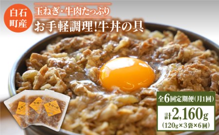 【全6回定期便】身体にやさしい！お手軽調理！牛丼の具（120g×3袋入り） / 牛肉 丼 惣菜 レトルト おかず 時短 簡単調理 九州 [IAZ007]