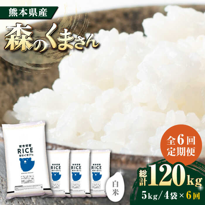 【ふるさと納税】《 新米先行予約 》【全6回定期便】2025年10月より順次発送 森のくまさん 白米 20kg(5kg×4袋)【有限会社 農産ベストパートナー】[ZBP123] 白米 米 おすすめ 人気 ご飯 こめ ごはん 送料無料