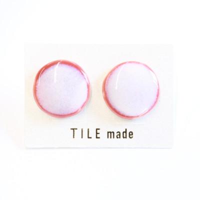 ふるさと納税 瑞浪市 【美濃焼】ピンクむらタイルピアス(直径20mm)