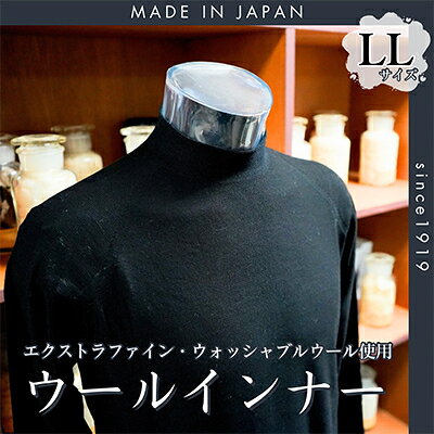 【ふるさと納税】CAMETARO 　メンズ　ウールインナー　ハイネック　ブラック LLサイズ【1136187】